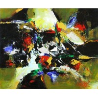 S. M. Naqvi, Acrylic on Canvas, 10 x 12 Inch, Abstract Painting, AC-SMN-016